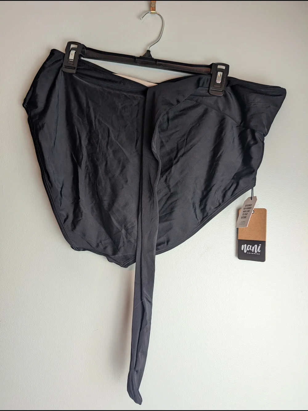 Nani Black High-Waist Tie-Front Bikini Bottom